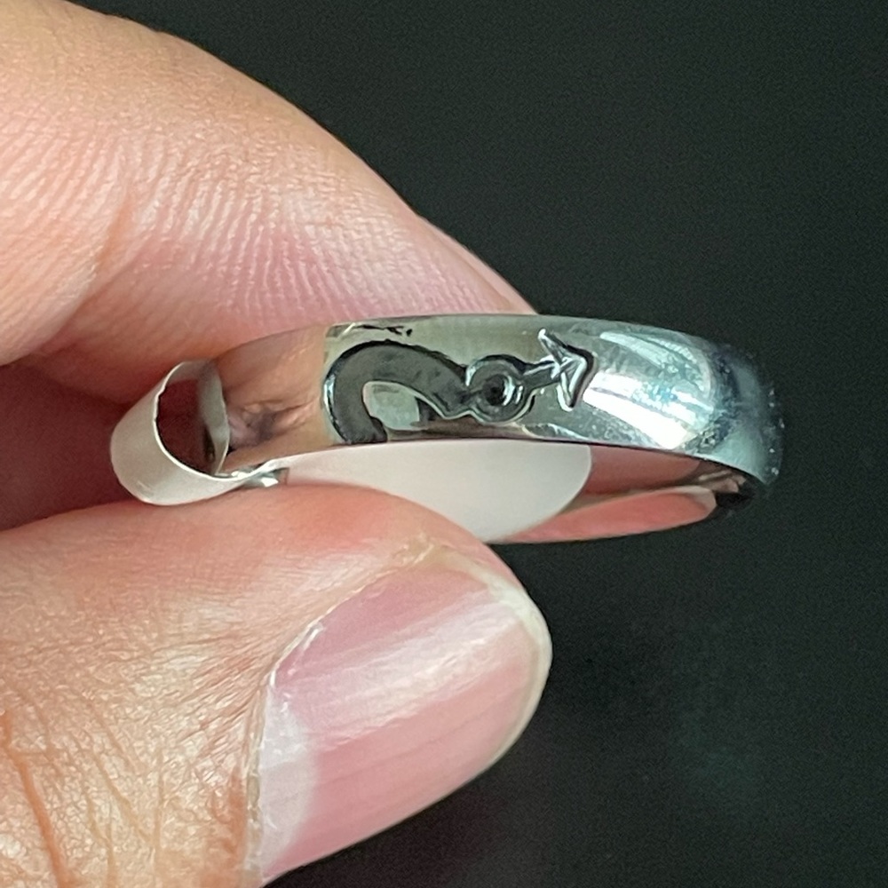 5mm gender symbols half heart ring size 12